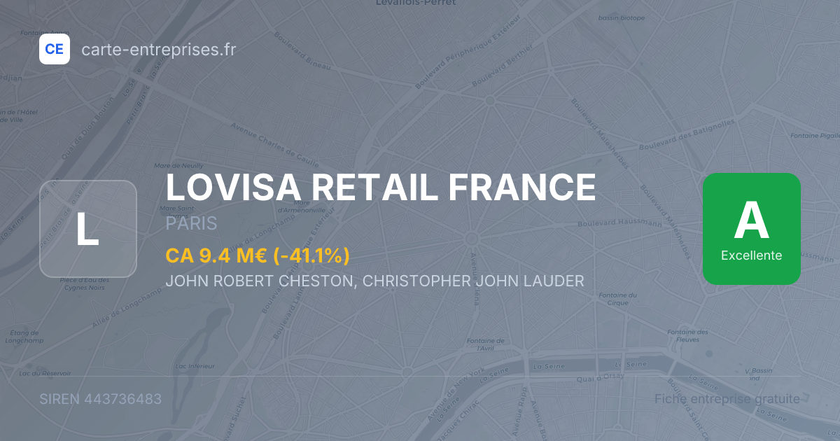 LOVISA RETAIL FRANCE — 443736483 — fiche entreprise