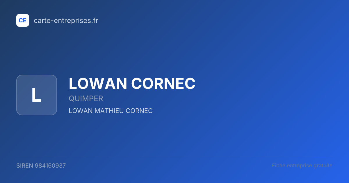 LOWAN CORNEC — 984160937 — fiche entreprise