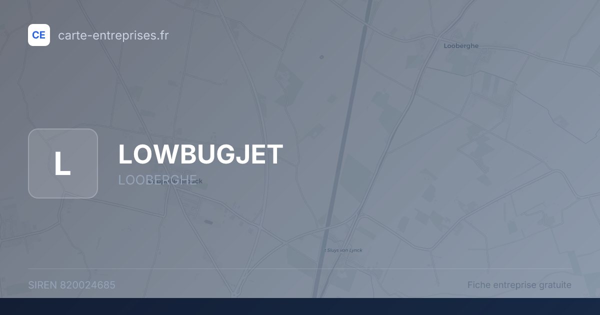 LOWBUGJET — 820024685 — fiche entreprise