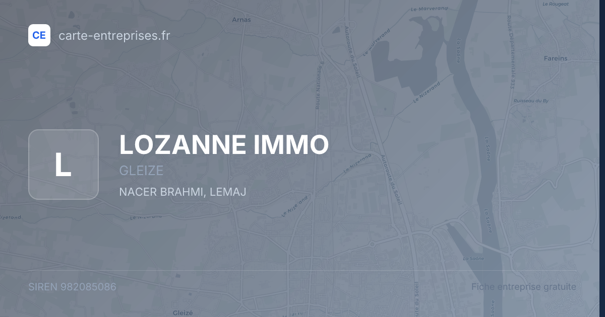 LOZANNE IMMO — 982085086 — fiche entreprise