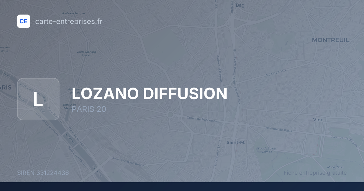 LOZANO DIFFUSION — 331224436 — fiche entreprise