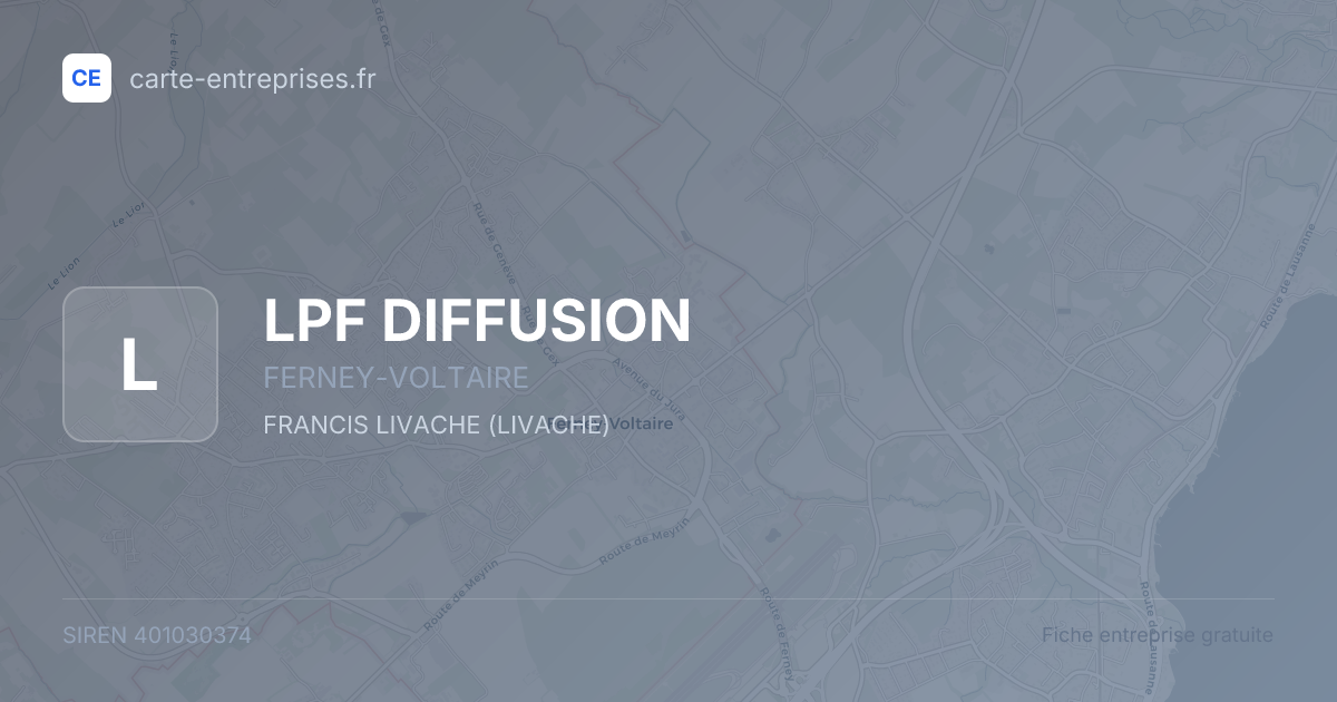 LPF DIFFUSION — 401030374 — fiche entreprise