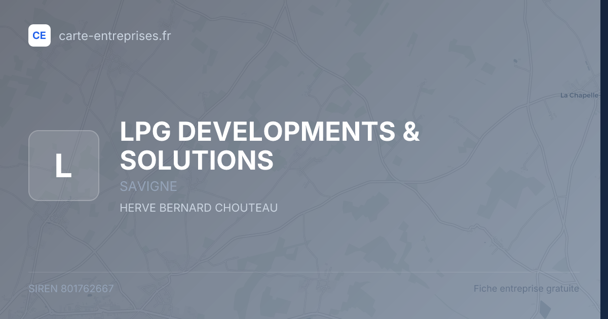 LPG DEVELOPMENTS & SOLUTIONS — 801762667 — fiche entreprise