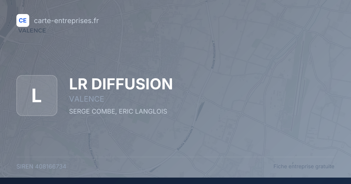 LR DIFFUSION — 408166734 — fiche entreprise