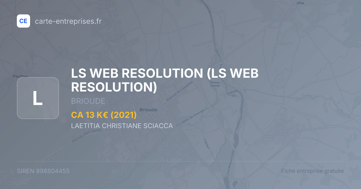 LS WEB RESOLUTION — 898804455 — fiche entreprise