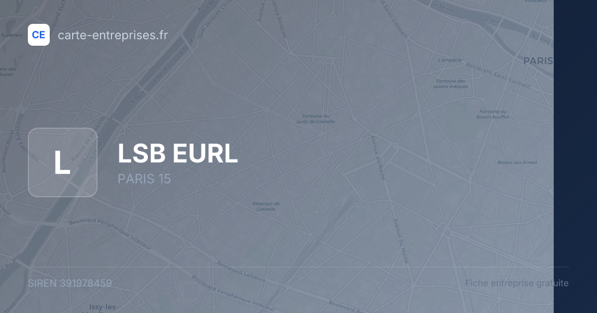 LSB EURL — 391978459 — fiche entreprise