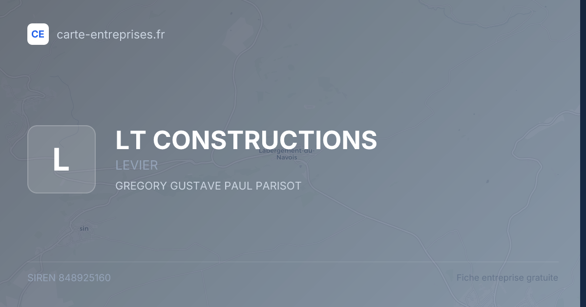 LT CONSTRUCTIONS — 848925160 — fiche entreprise