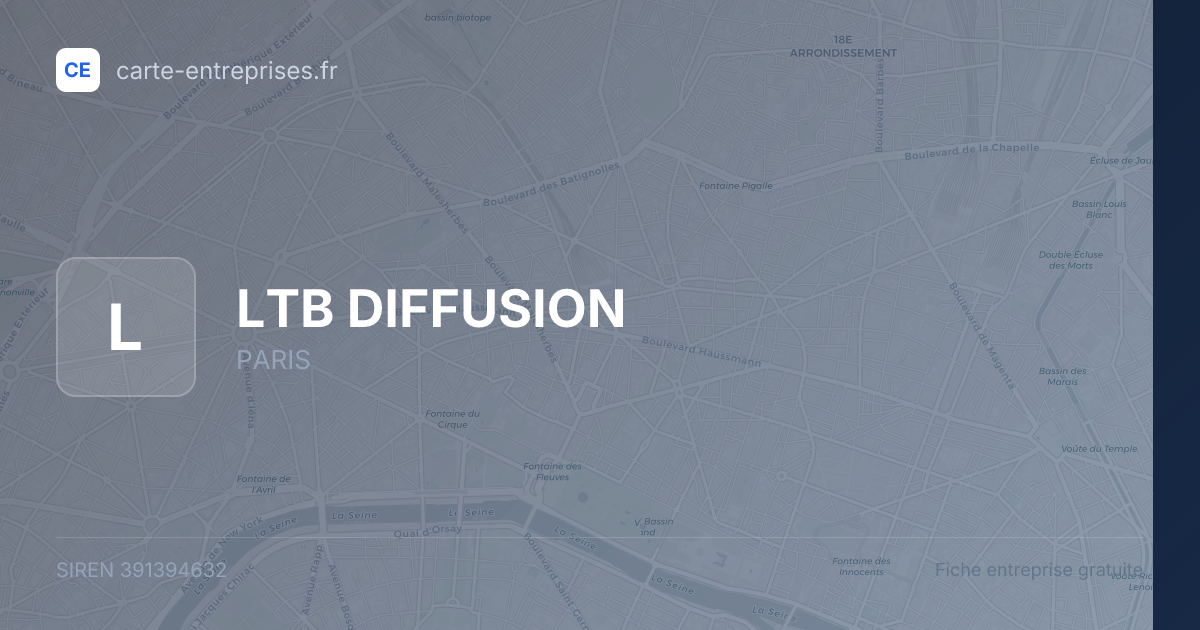 LTB DIFFUSION — 391394632 — fiche entreprise