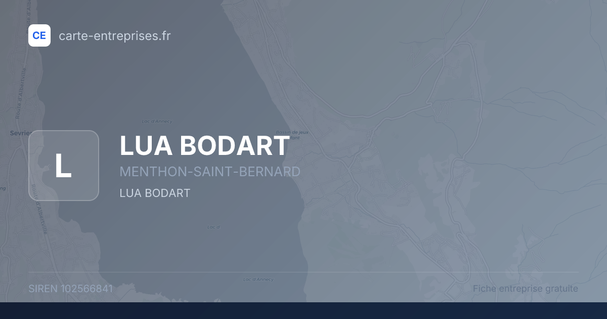 LUA BODART — 102566841 — fiche entreprise