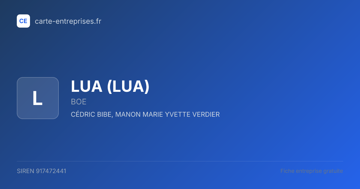 LUA — 917472441 — fiche entreprise