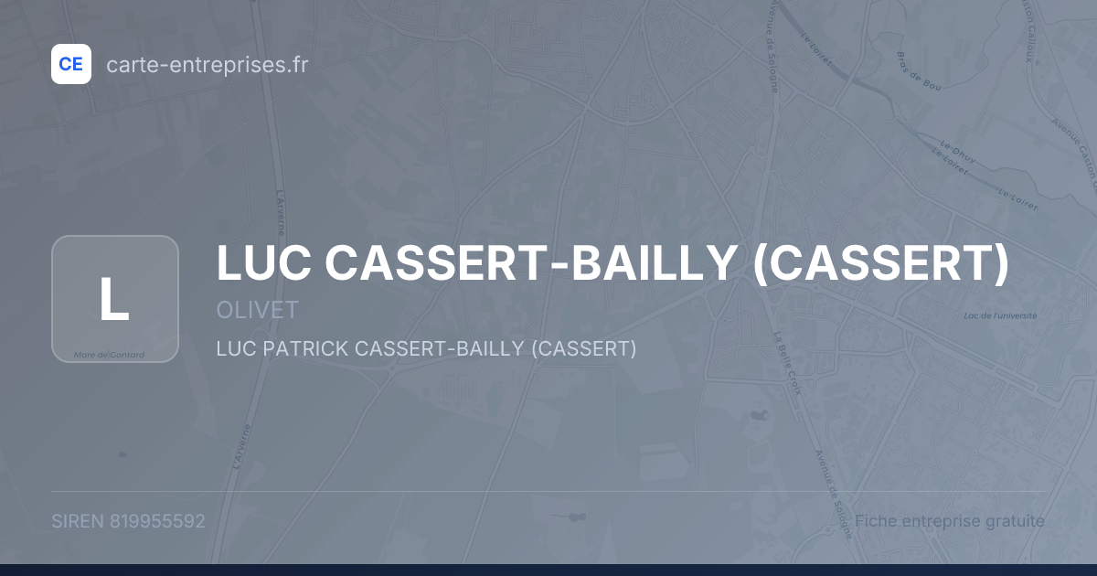 LUC CASSERT-BAILLY (CASSERT) — 819955592 — fiche entreprise