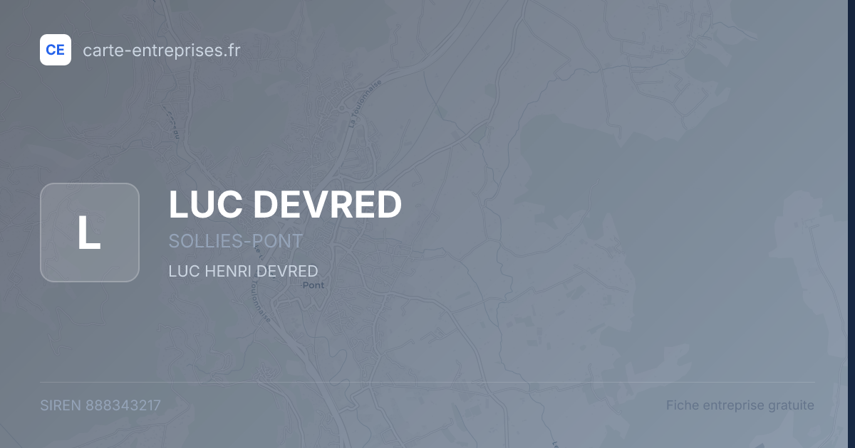 LUC DEVRED — 888343217 — fiche entreprise