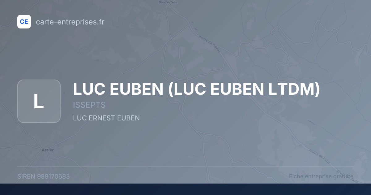 LUC EUBEN (LUC EUBEN LTDM) — 989170683 — fiche entreprise