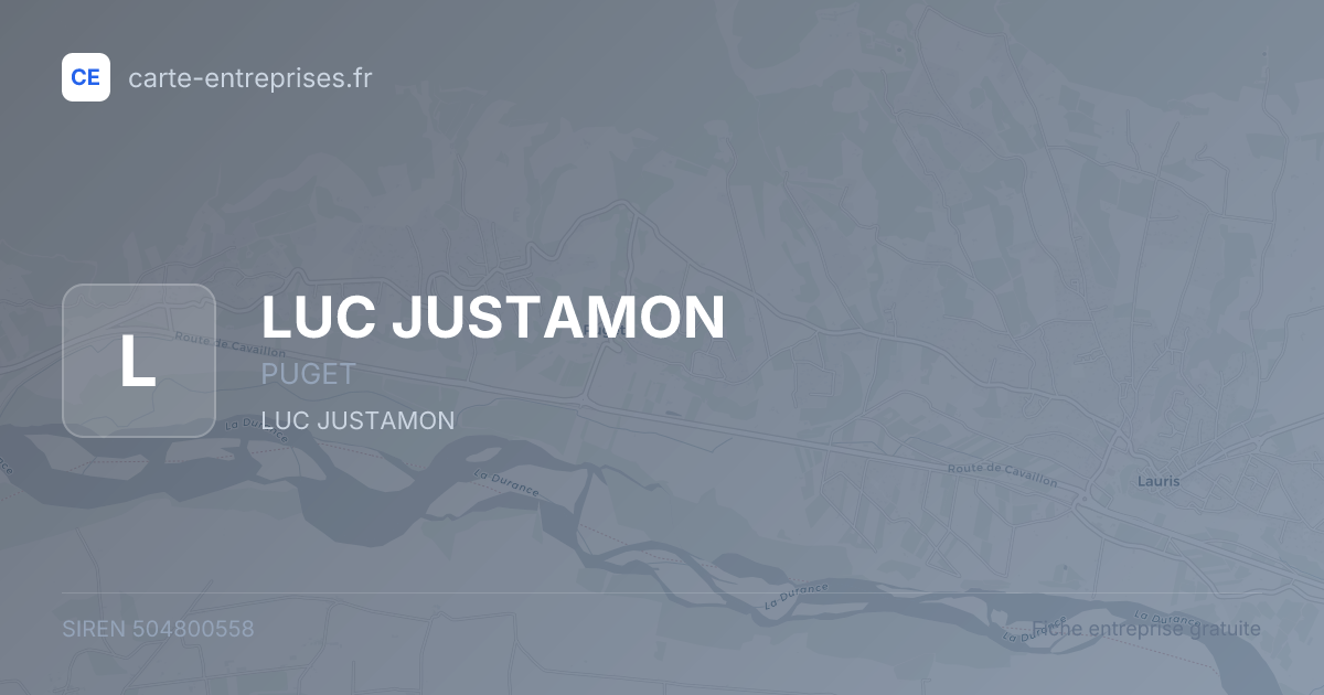 LUC JUSTAMON — 504800558 — fiche entreprise
