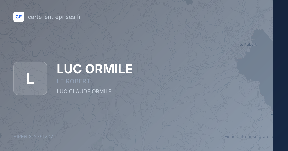 LUC ORMILE — 312361207 — fiche entreprise