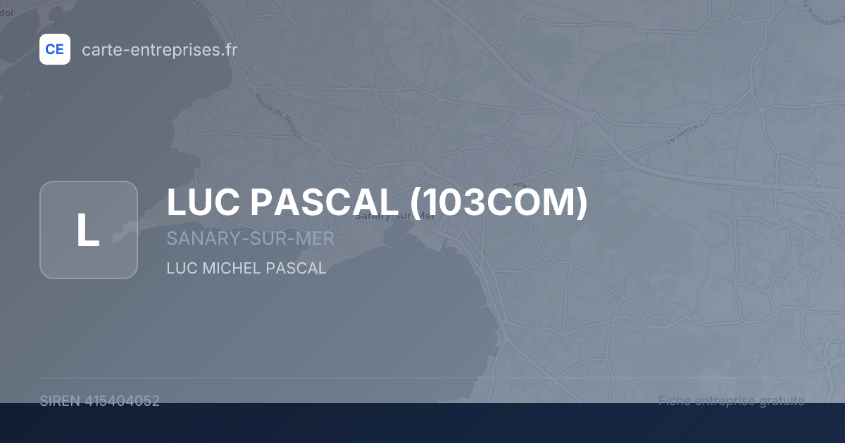 LUC PASCAL (103COM) — 415404052 — fiche entreprise