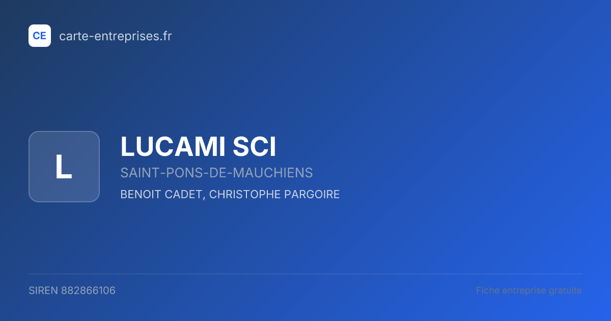 LUCAMI SCI — 882866106 — fiche entreprise