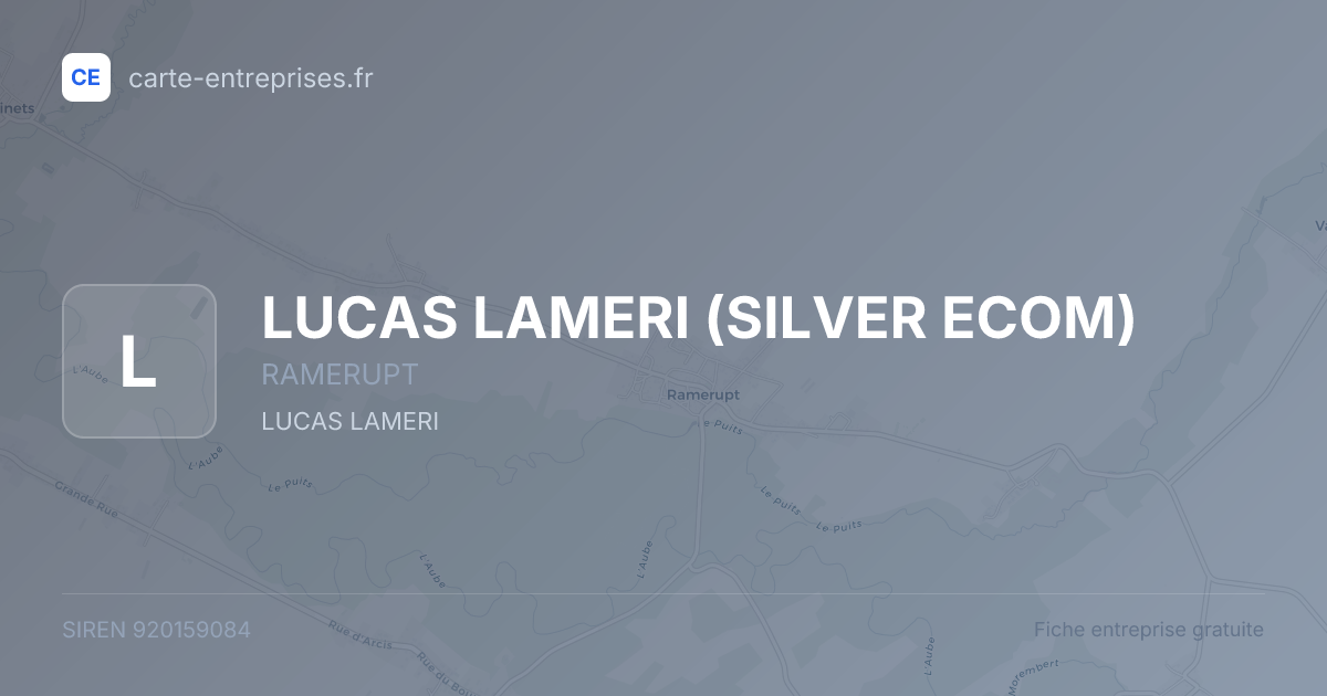 LUCAS LAMERI (SILVER ECOM) — 920159084 — fiche entreprise