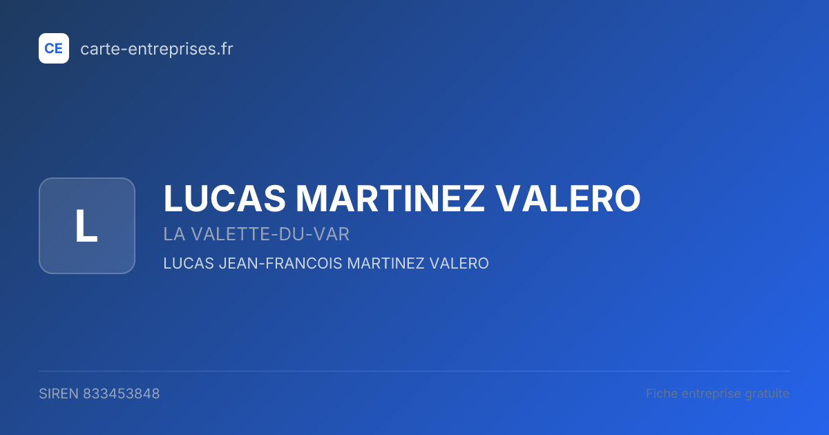 LUCAS MARTINEZ VALERO — 833453848 — fiche entreprise