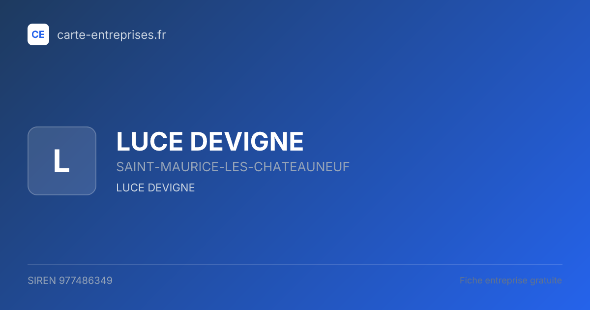 LUCE DEVIGNE — 977486349 — fiche entreprise