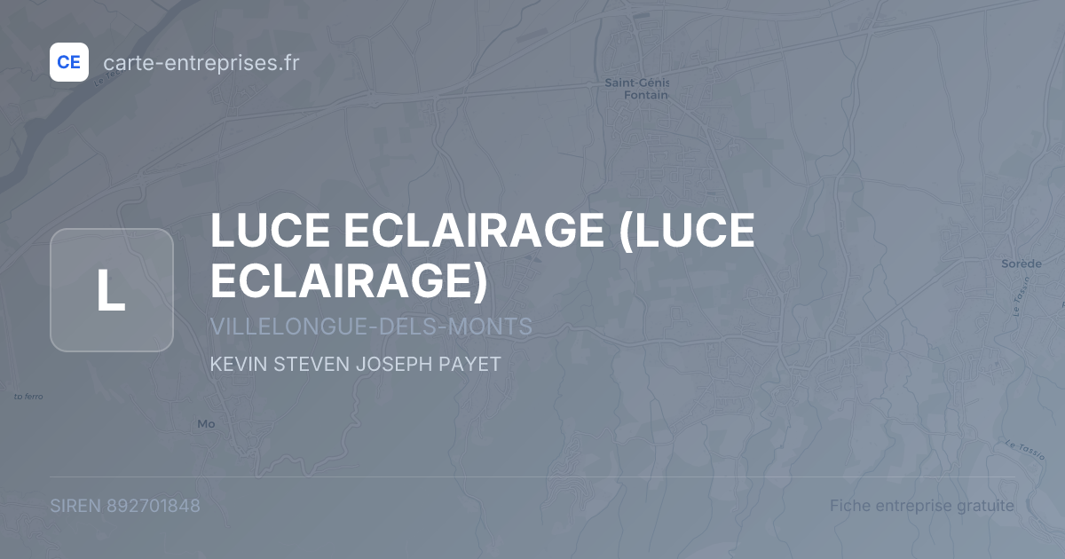 LUCE ECLAIRAGE — 892701848 — fiche entreprise