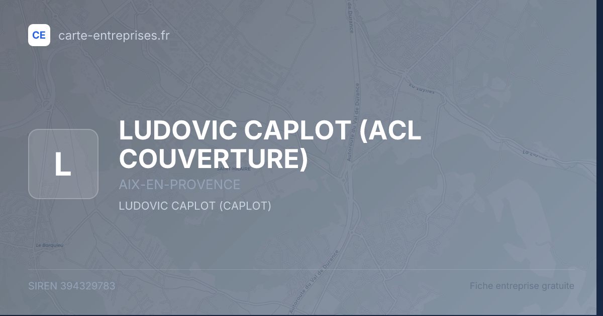 LUDOVIC CAPLOT (ACL COUVERTURE) — 394329783 — fiche entreprise