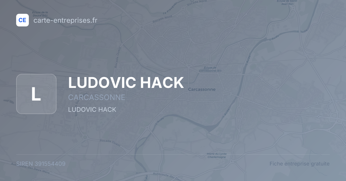 LUDOVIC HACK — 391554409 — fiche entreprise