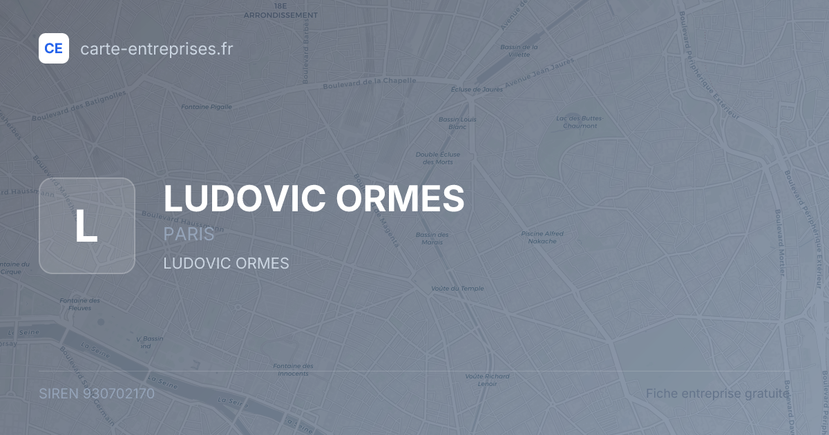 LUDOVIC ORMES — 930702170 — fiche entreprise