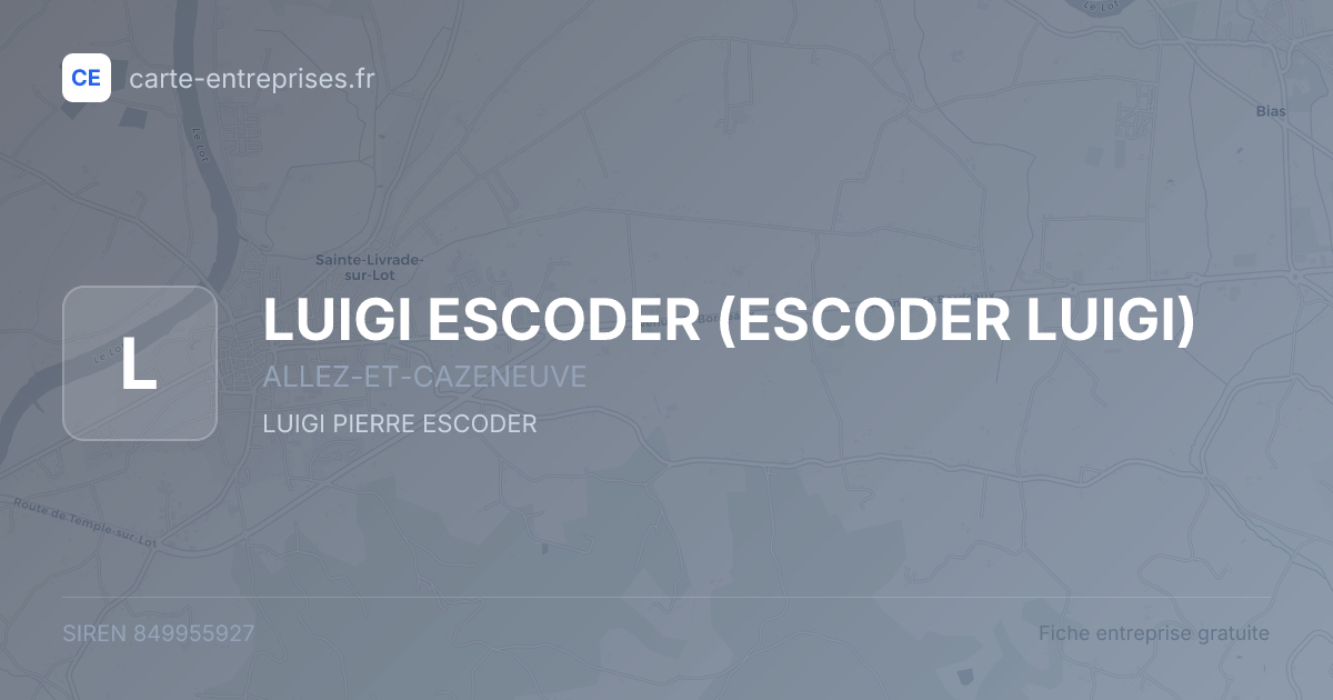 LUIGI ESCODER (ESCODER LUIGI) — 849955927 — fiche entreprise