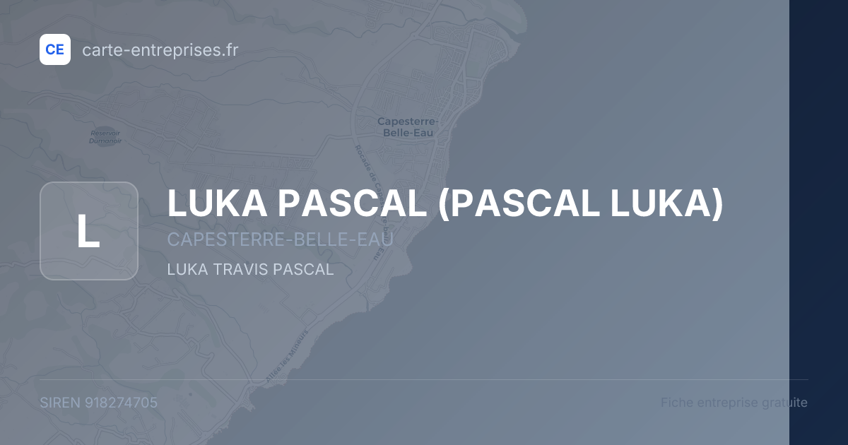 LUKA PASCAL (PASCAL LUKA) — 918274705 — fiche entreprise
