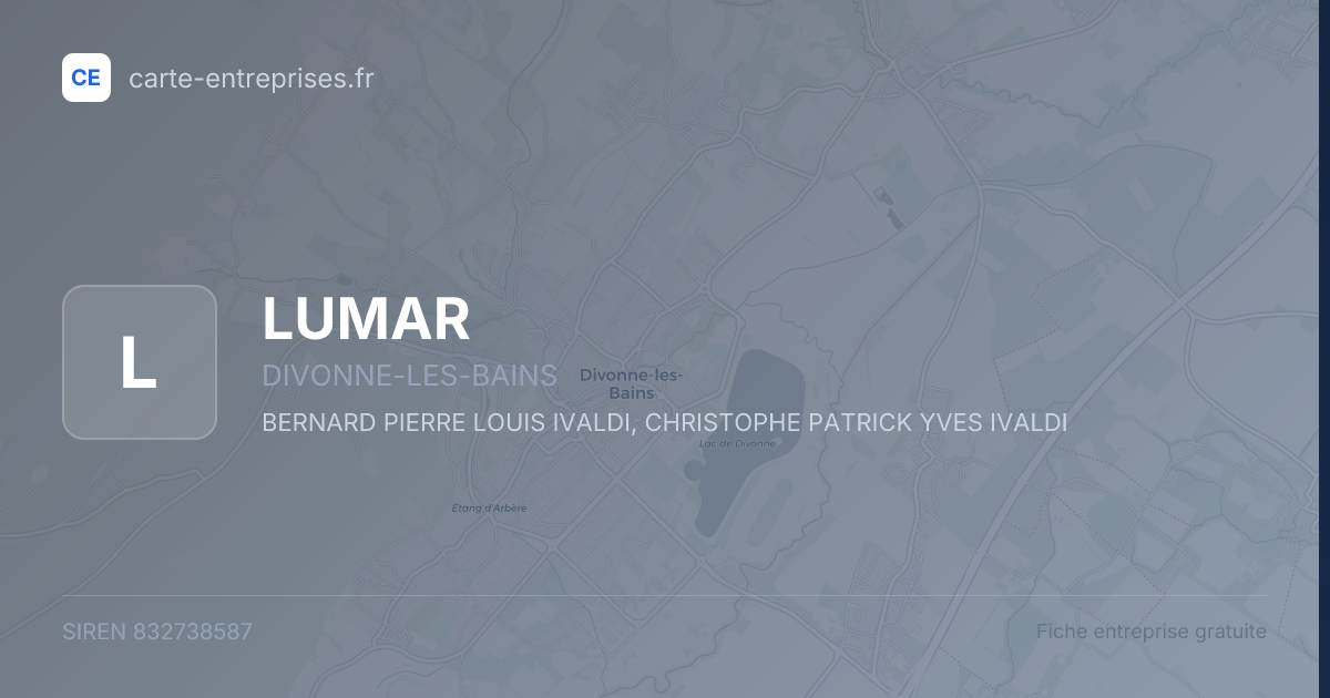LUMAR — 832738587 — fiche entreprise