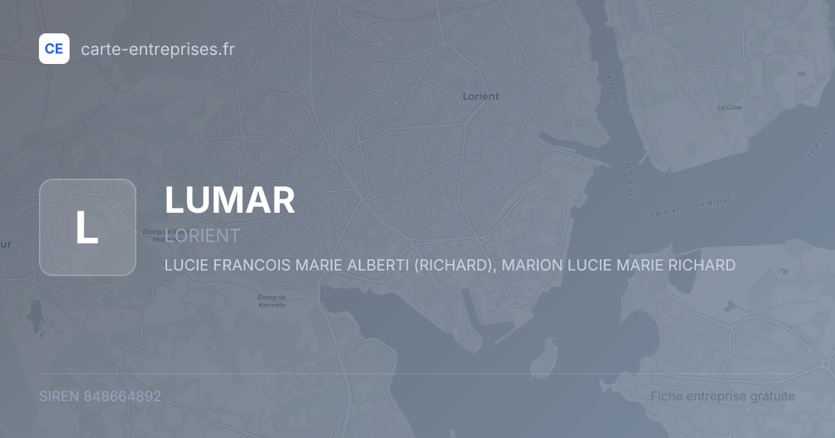 LUMAR — 848664892 — fiche entreprise