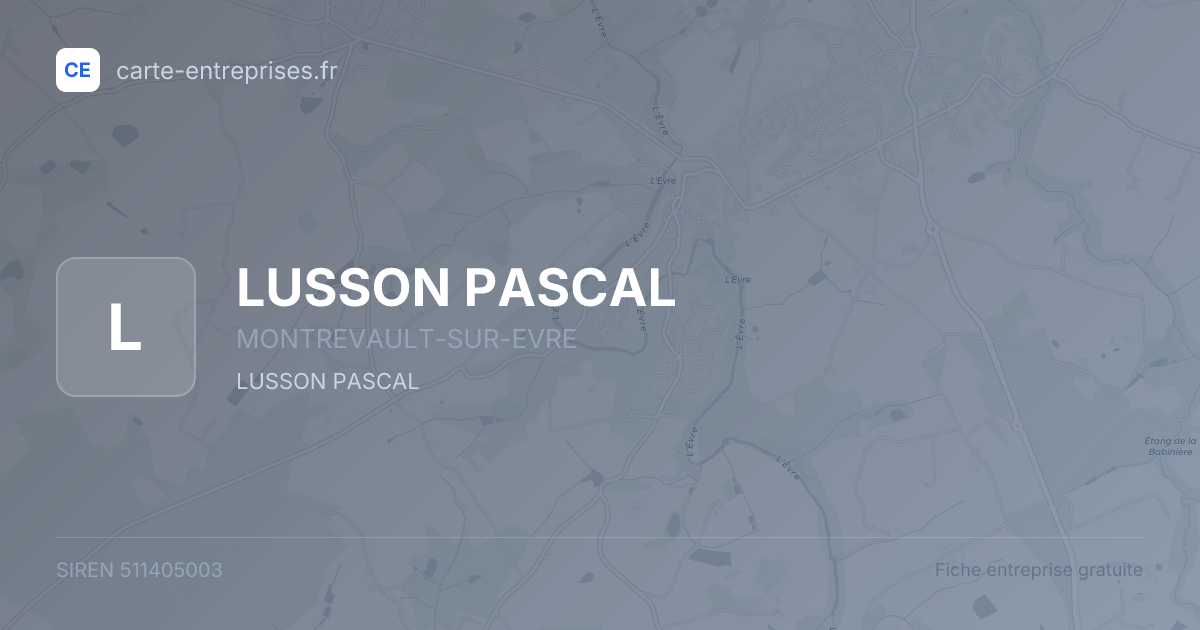 LUSSON PASCAL — 511405003 — fiche entreprise