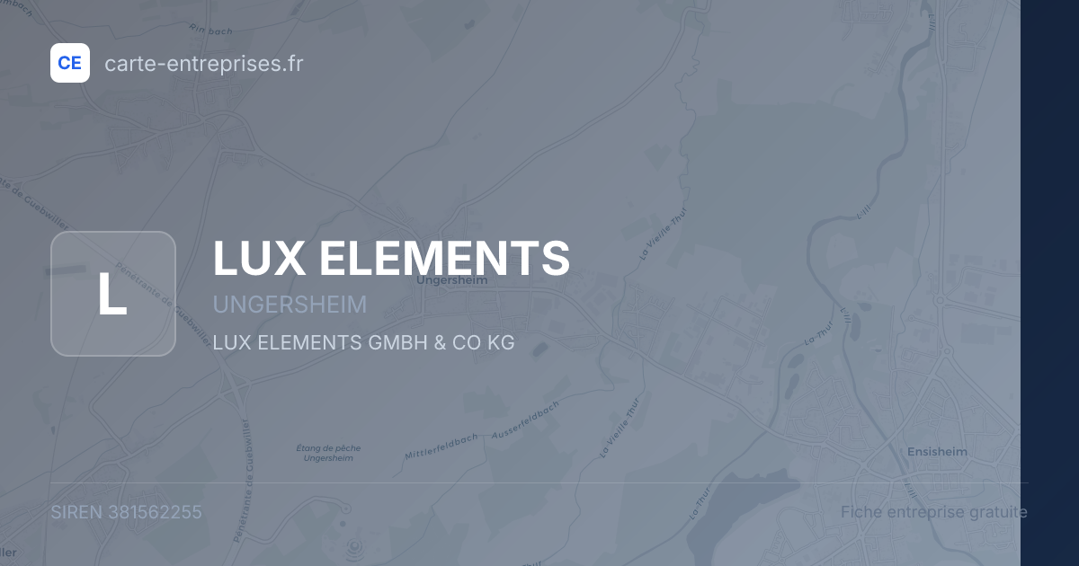 LUX ELEMENTS — 381562255 — fiche entreprise