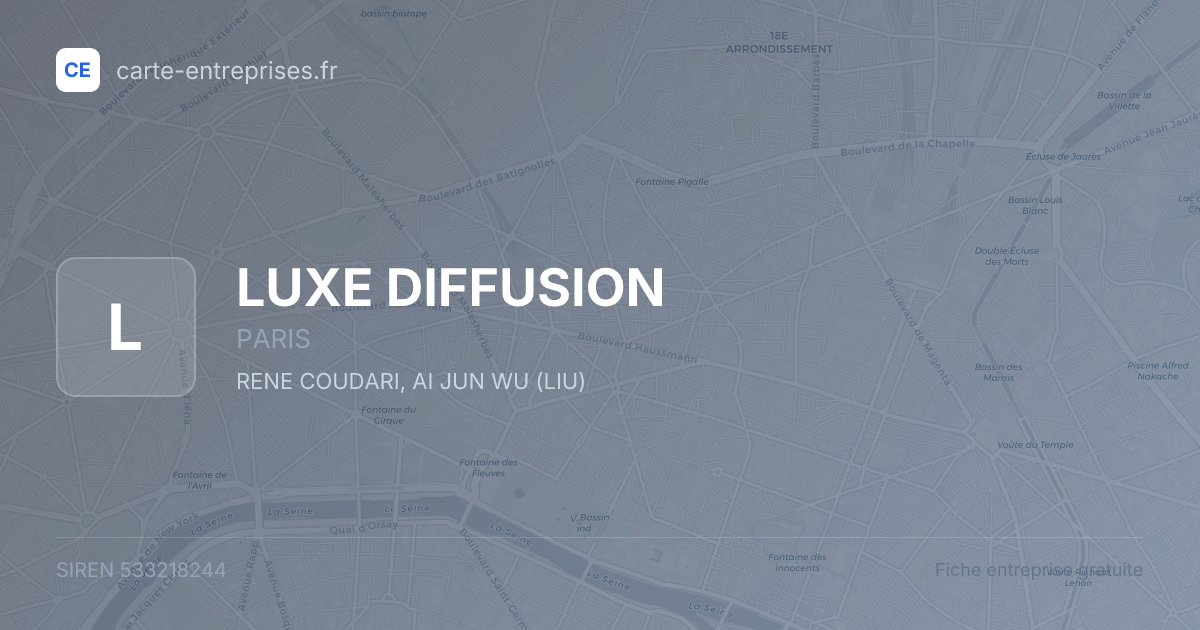 LUXE DIFFUSION — 533218244 — fiche entreprise