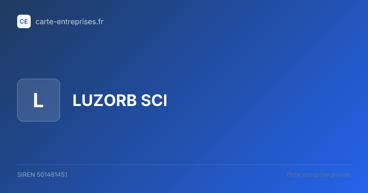 LUZORB SCI — 501481451 — fiche entreprise