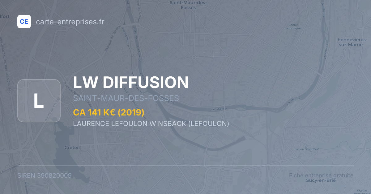 LW DIFFUSION — 390820009 — fiche entreprise