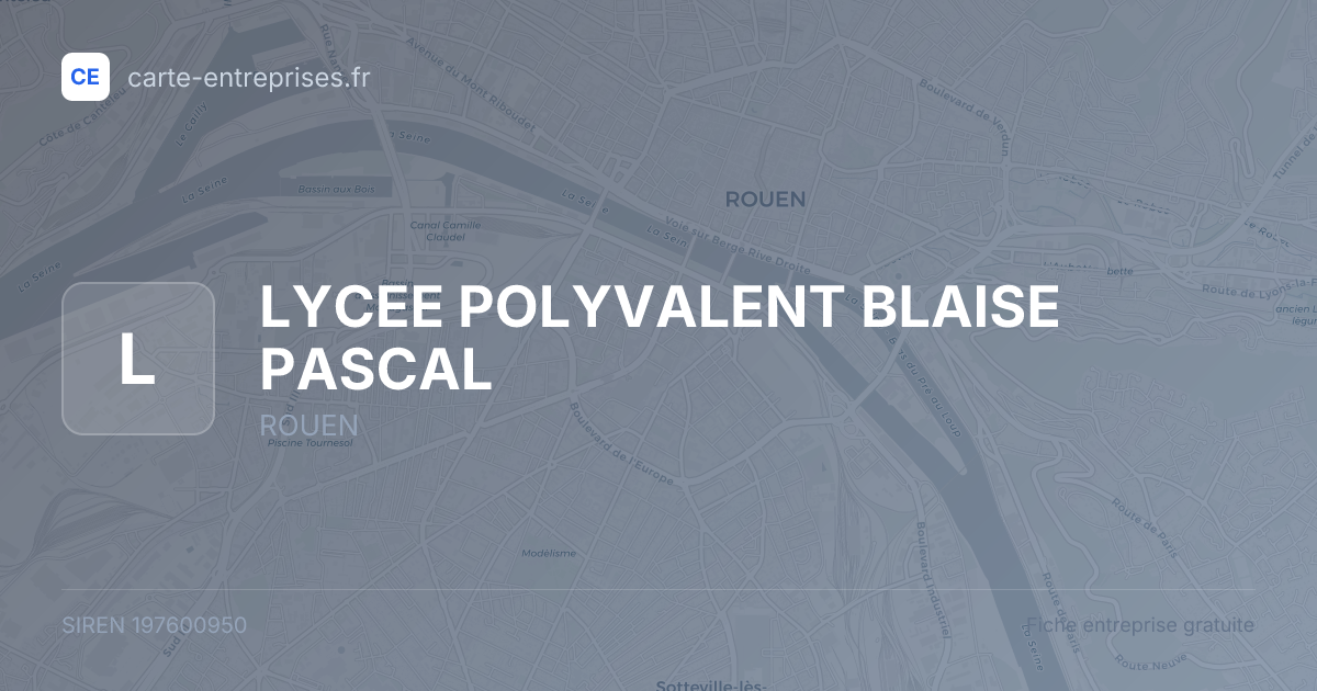 LYCEE POLYVALENT BLAISE PASCAL — 197600950 — fiche entreprise