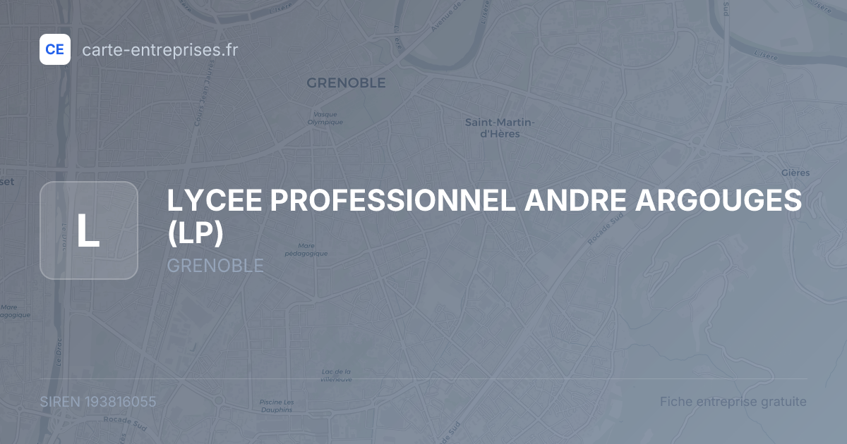LYCEE PROFESSIONNEL ANDRE ARGOUGES (LP) — 193816055 — fiche entreprise