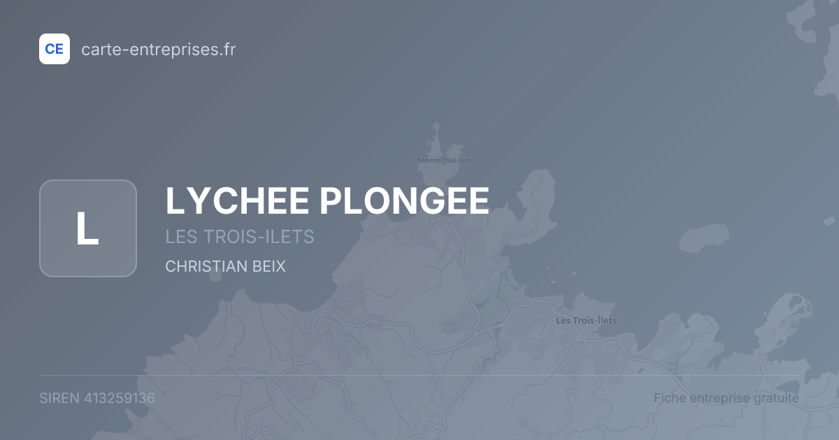 LYCHEE PLONGEE — 413259136 — fiche entreprise