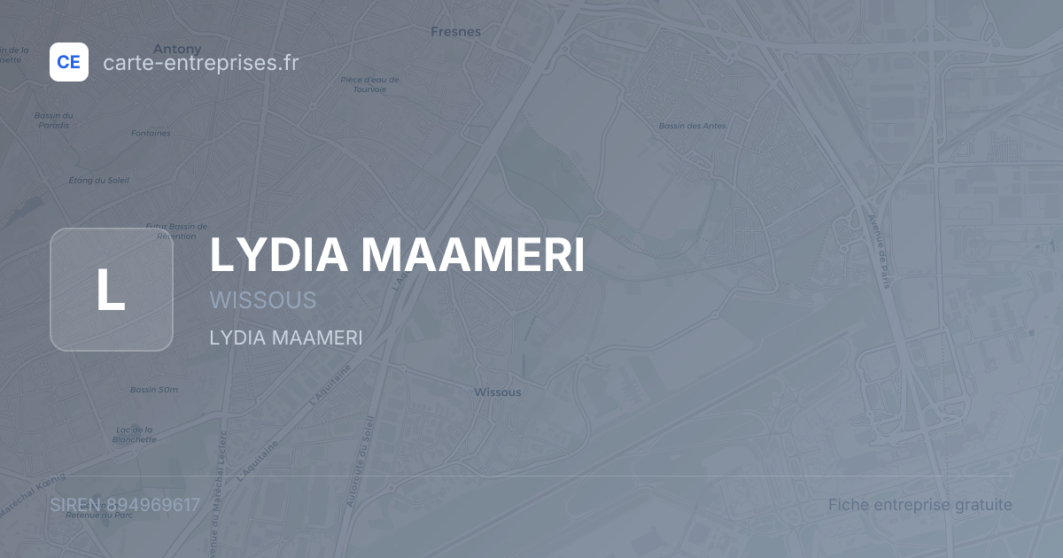LYDIA MAAMERI — 894969617 — fiche entreprise