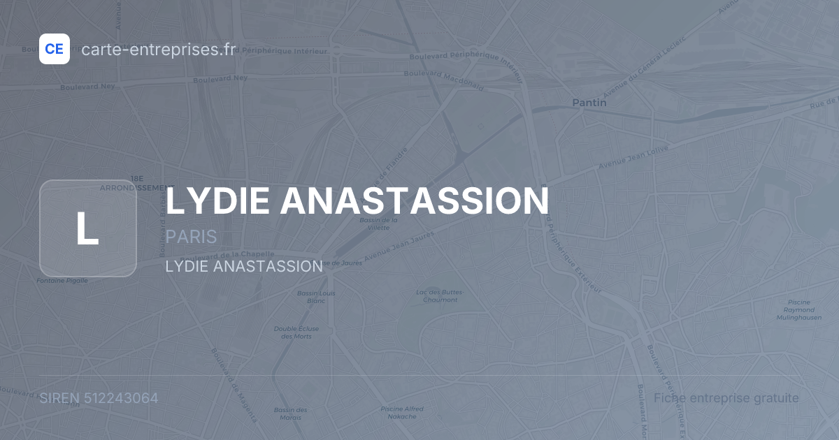 LYDIE ANASTASSION — 512243064 — fiche entreprise