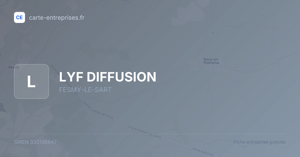 LYF DIFFUSION — 330136847 — fiche entreprise