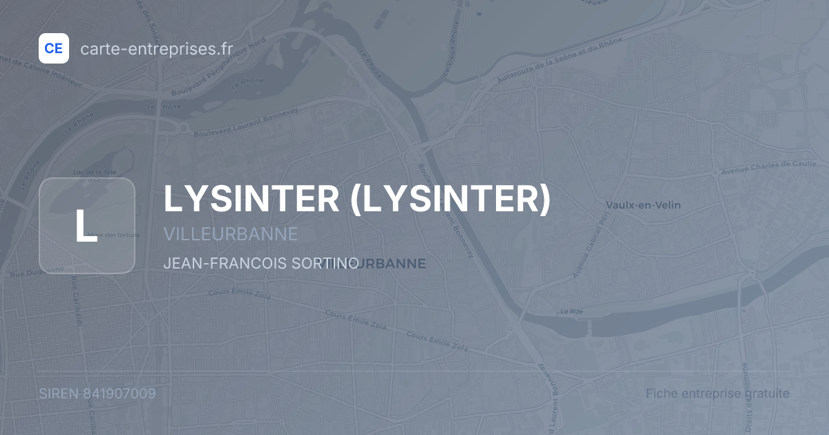 LYSINTER — 841907009 — fiche entreprise