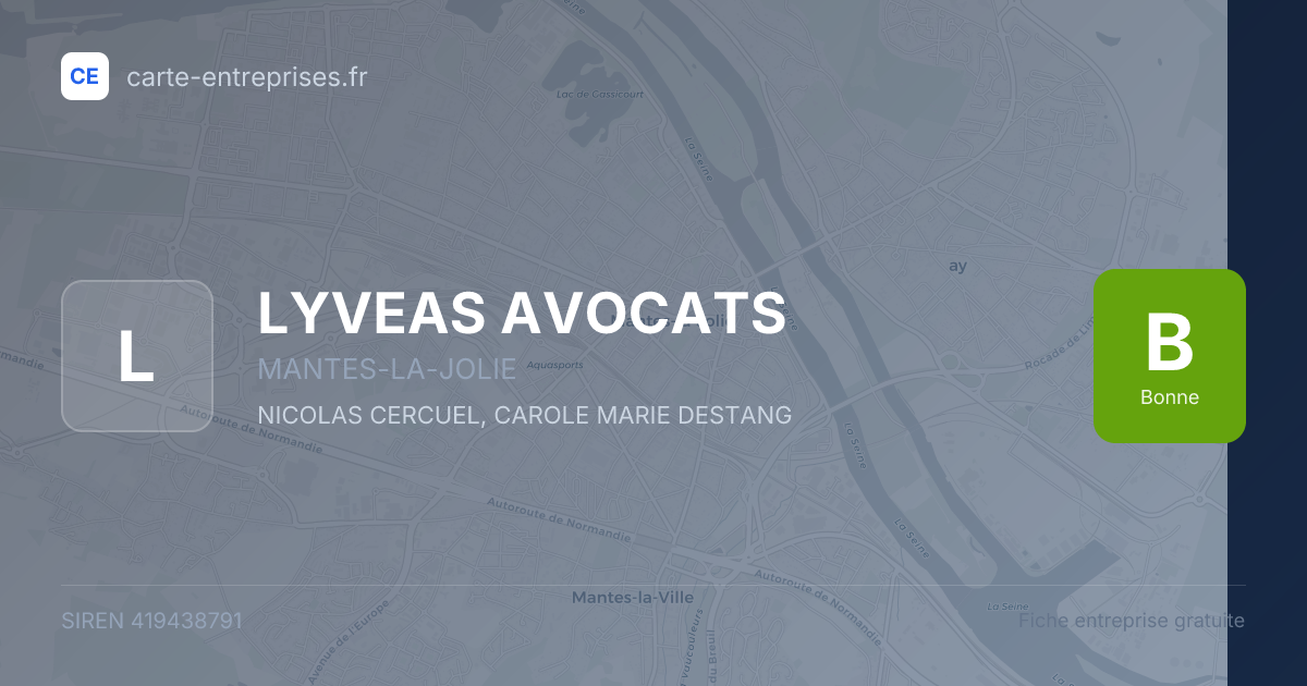LYVEAS AVOCATS — 419438791 — fiche entreprise
