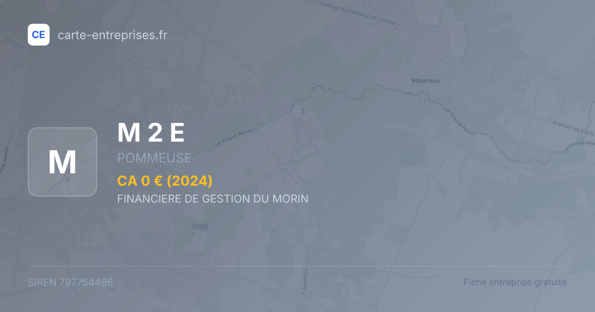 M 2 E — 797754496 — fiche entreprise