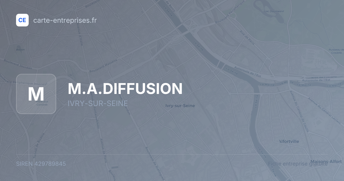 M.A.DIFFUSION — 429789845 — fiche entreprise