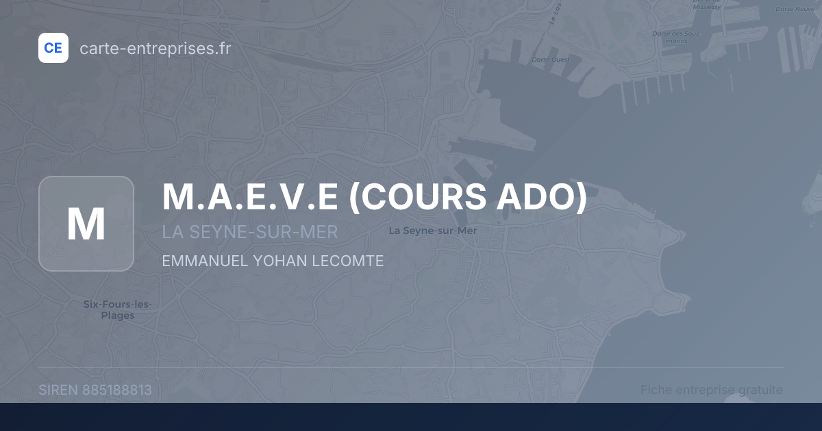 M.A.E.V.E (COURS ADO) — 885188813 — fiche entreprise
