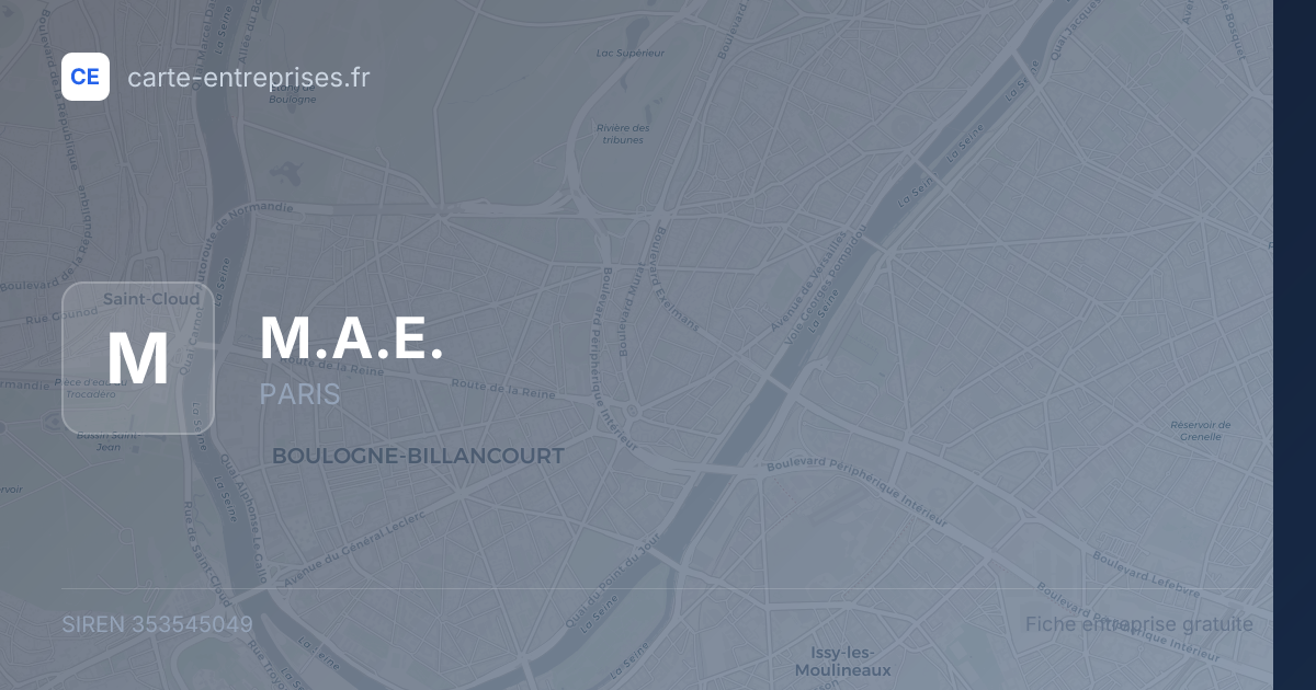 M.A.E. — 353545049 — fiche entreprise