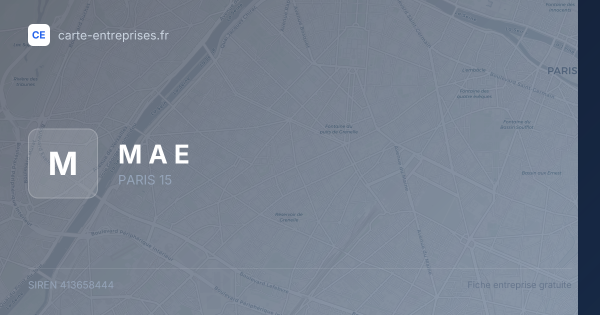M A E — 413658444 — fiche entreprise